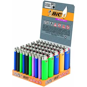 BICc Classic Lighter, Assorted Colors, 50-Count Tray, Up to 2x the Lights (Assortment of Colors May Vary)