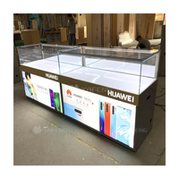 Vitrine moderne et multifonctionnelle de produits électroniques Vitrine de magasin de téléphonie mobile en bois et verre avec éclairage
