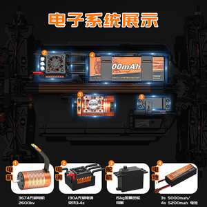 ZD Racing Camioneta Monstruo RC <span class=keywords><strong>MT09</strong></span> 4WD <span class=keywords><strong>Escala</strong></span> 1:9 con Motor sin Escobillas 3S 4S RTR 65-80 km/h Rojo Verde - Product Image 3