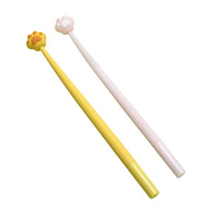 New Custom Cat's Paw Shape Comfortable Silicone Rubber Blue Gel Ink Pen for Promotional Use - Product Image 1