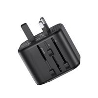 USAMS CC173 Adaptor Perjalanan USB Ganda 12W PD Adaptor Perjalanan Daya Dinding Multi Steker Adaptor Perjalanan Universal US/AU/EU/UK
