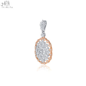 Newest Products Vintage Antique Lace Craft Shiny Exquisite Pendant Jewelry Handmade Real Natural Diamonds 18K Solid Gold Pendant - Product Image 3