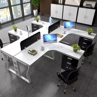 Mobilier de bureau moderne ouvert modulaire 3 personnes cabine à 120 degrés poste de travail du personnel