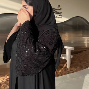 ชุดอาบายะห์ลูกปัดทำมือใหม่ C-194 หรูหรา สีดำ สำหรับรอมฎอน ชุดราตรีมุสลิม ชุดเดรสยาวสำหรับผู้หญิง - Product Image 2
