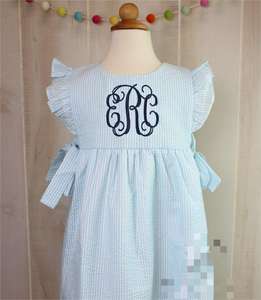 เดรสแฟชั่นใหม่สำหรับเด็กผู้หญิงวัยหัดเดิน,ชุดกระโปรงบานข้างตัวไอน้ำ Seersucker ชุดกระโปรงลายตารางสำหรับใส่ในฤดูร้อน - Product Image 1