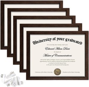 Sıcak satış 8.5x11 yüksek çözünürlüklü Diploma ve sertifika fotoğraf çerçevesi ahşap UV baskılı cam fotoğraf çerçevesi ile MDF