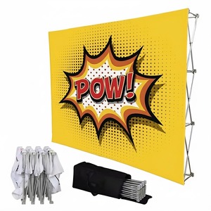 Présentoir <span class=keywords><strong>pliable</strong></span> <span class=keywords><strong>3x3</strong></span> avec sublimation de la teinture Écran personnalisable Cadre en aluminium Tissu de tension-Réutilisable et léger - Product Image 1