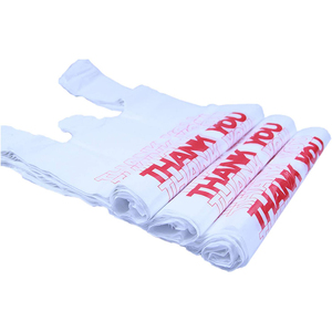 Venta al por mayor transparente gracias camiseta bolsa de plástico bolsa de compras para el embalaje - Product Image 2