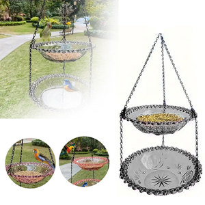 Hanging Bird Feeder Birdbath Garden Decoration <strong>Hummingbird</strong> Feeder Bowl Outdoor Flower Design Bird Water Dish Bird Feeder Tool - Product Image 6