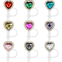 Capuchons et manchons en silicone métallique anti-poussière style cristal les plus vendus pour accessoires de pailles de tasses