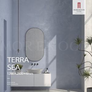 Dalles de sol en porcelaine bleue aspect béton 1200x2800mm Carreaux minces de grand format Dalles de pierre frittée 6mm Mur - Product Image 6