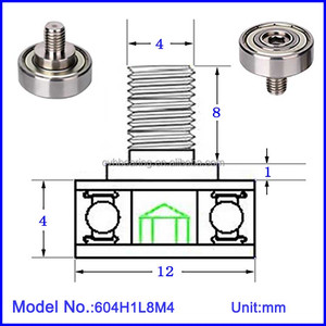 Rodamiento de rosca externa de alta calidad, rodamiento de bolas de ranura profunda para rueda de rodillos 604H1L8M4 604ZZ con tornillo M4 de NTBGT12-8 - Product Image 2