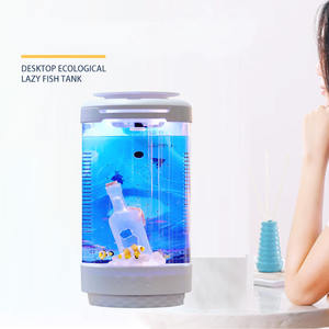 Tanque de peces de escritorio pequeño tanque de medusas tanque de peces de lucha ecológica <span class=keywords><strong>acuario</strong></span> de paisajismo persona perezosa <span class=keywords><strong>acuario</strong></span> de paisajismo - Product Image 1