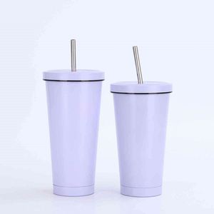 Stainless Steel Tumbler With <b>Straw</b> Double Wall Vacuum Insulated Travel Mug Minimalist Design 12-24 Hours Thermal Retention - Product Image 2