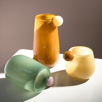 Vase en verre Macron, décoration de table douce, vase à fleurs en forme spéciale, combinaison de boules de vase faites à la main, couleurs assorties