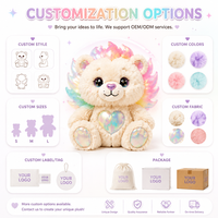 Ours en peluche coloré personnalisé, directement de l'usine, en coton PP, tissu super doux, pour anniversaire, anti-stress, OEM/ODM pour marque privée