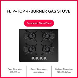 Cuisinière à gaz domestique multi-têtes à neuf foyers, 4 gaz et 1 électrique, avec disque magique à bascule - Product Image 5