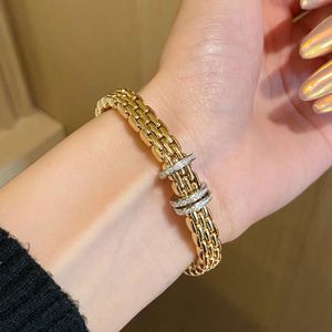 Pulsera de Diamantes de Color Dorado Italiano Xinfly para Mujer, Oro de 18K, Estilo Urbano INS, Brazaletes de Cadena - Product Image 4