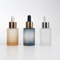 Flacon compte-gouttes en verre dépoli mat noir pour huiles essentielles, 10ml, 20ml, 30ml, 50ml, 100ml