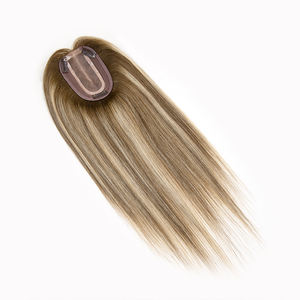 Topper de cheveux humains européens alignés sur les cuticules, couleur naturelle, 3x5, en dentelle mono, pour femme blanche, vente en gros directe usine - Product Image 5
