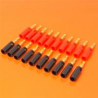Connecteur de câble audio plaqué or avec tête banane noire et rouge de 4 mm, type lanterne, pour haut-parleur audio