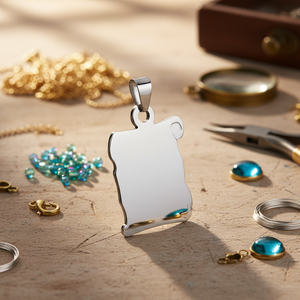 Ciondolo in Acciaio Medio con Placcatura in Oro 18k, Accessori per Gioielli, Charm Confezionato in Sacchetto - Product Image 3