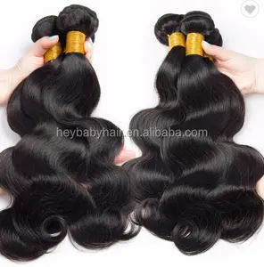 Hot wholesale hair 12 14 16 18 20 22 24 26 inch Brazilian weave natural black virgin human hair body wave