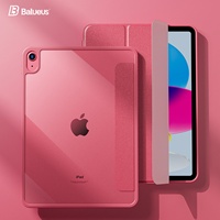 Funda Protectora Compatible con iPad 11.ª Generación Modelo 2022, Funda Transparente de Acrílico Rosa para iPad 10