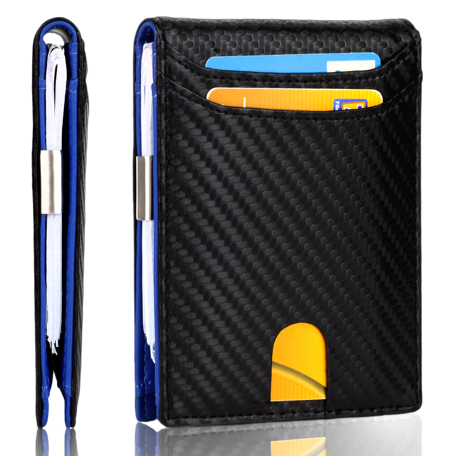 Fibra di carbonio nero + blu