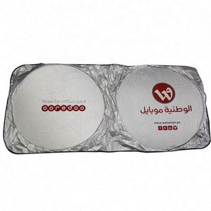Custom Promotional Foldable Front <b>Window</b> Windshield Nylon Polyester Magnetic Silver Tyvek Car Sunshade for Car - Product Image 2