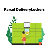 Kiosque postal de stockage de colis en libre-service avec lecteur de carte, écran tactile capacitif de 21,5 pouces, 10 points de contact, boîtier métallique sur pied