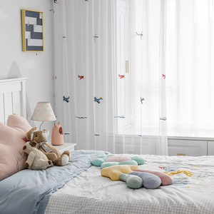 Innermor patrón personalizado dibujos animados avión bordado suave tul bebé cama puerta y ventana cortinas diseño turco cenefas - Product Image 2