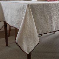 Nappe vintage française rétro brodée, couverture de table esthétique, tapis de bureau pour salle à manger, mariage, pique-nique, voyage, décoration