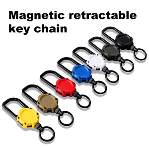 H24 Mousqueton en métal tactique anti-perte Porte-clés <span class=keywords><strong>magnétique</strong></span> rétractable à haute capacité de charge <span class=keywords><strong>avec</strong></span> porte-clés à dégagement rapide - Product Image 2