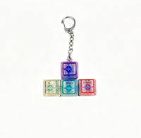 Light up Mechanical Fidget Keychain Transparent Keycap Stress Relief Clicker Wholesale Gift