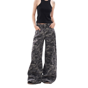 กางเกงยีนส์ขาตรงเอวสูงสไตล์อเมริกันย้อนยุคสำหรับผู้หญิงคอลเลคชั่น2025ใหม่ฤดูใบไม้ผลิฤดูใบไม้ร่วง - Product Image 1