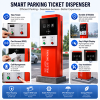Système de stationnement automatique avec distributeur de tickets d'entrée, lecteur de cartes RFID et bouton d'appel du personnel