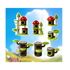 Árbol para Gatos con Forma de Hongo, Casa para Gatos de Franela, Poste Rascador de Sisal, Torre de Juego, Condominio para Gatos - Product Image 1