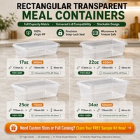 Vente chaude 500ml 650ml 750ml 1000ml Emballage Transparent Micro-ondes Sûr En Plastique Pp Récipient Alimentaire Personnalisé À Emporter à Aller Boîtes