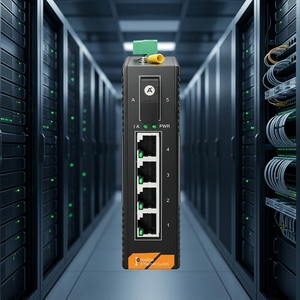 Convertisseur de média industriel robuste SH LINK 1 fibre 4 RJ45 5 ports Gigabit 20KM SC Monomode 10Gbps 10/100/1000Mbps - Product Image 1