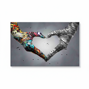 Impression sur toile Graffiti Main et Cœur Élégants : Art Mural Moderne, TOILE ENROBÉE - Product Image 2