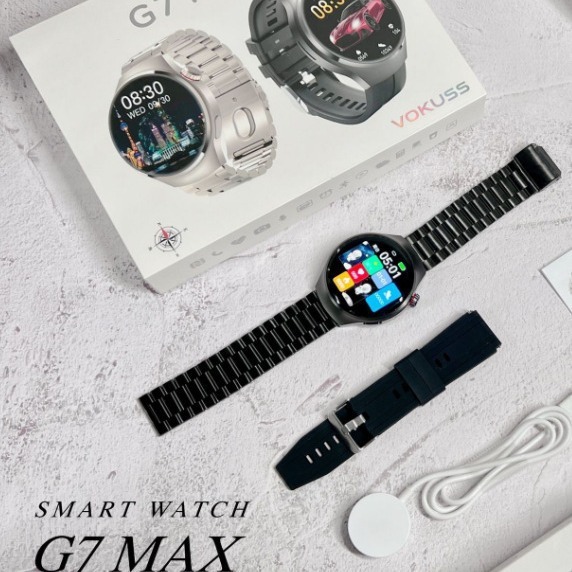 G7 MAX Smart Watch Stainless Steel Band IPS NFC Offline Payment Sports Heart Rate Activity Tracker Magnetic for Call