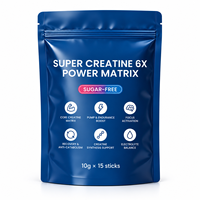 Créatine monohydrate en poudre en marque propre, 5 g, 15 sachets, micronisée avec L-citrulline pour la croissance et la force musculaires