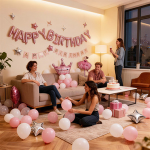 Kit de ballons d'<span class=keywords><strong>anniversaire</strong></span> - Saint-Valentin, décoration de fête d'<span class=keywords><strong>anniversaire</strong></span> pour petite amie, ensemble complet de ballons en aluminium - Product Image 3