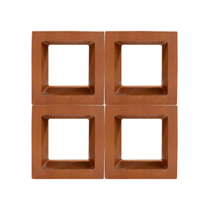 <span class=keywords><strong>Brique</strong></span> en terre cuite mate carrée de couleur <span class=keywords><strong>rouge</strong></span> <span class=keywords><strong>pour</strong></span> cloisons - Bloc de terre cuite massif au design carré - Product Image 2