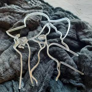 Ins Wind Petit Visage Acrylique Décoration De Gâteau Minimaliste Femme Visage Art Gâteau Côté Décoration Gâteau Topper - Product Image 3