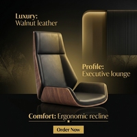 Chaise de bureau exécutive en cuir moderne pivotante pour ordinateur, réglable en hauteur, pour le travail au bureau
