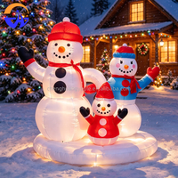 Ensemble familial de bonhommes de neige gonflables de Noël, bonhomme de neige géant gonflable pour la décoration extérieure de la cour, du jardin, de la villa, de la pelouse, pour les fêtes de fin d'année