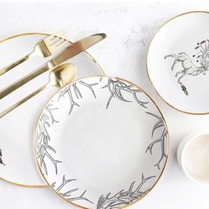 Nordic Style Elegant Custom Design <b>White</b> Wedding <b>Dinner</b> Plates <b>Set</b> - Product Image 2