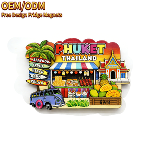 แม่เหล็กติดตู้เย็นลายวิวภูเก็ตสีสันสดใส ของที่ระลึกและของฝากจากวันหยุดในไทย - Product Image 2
